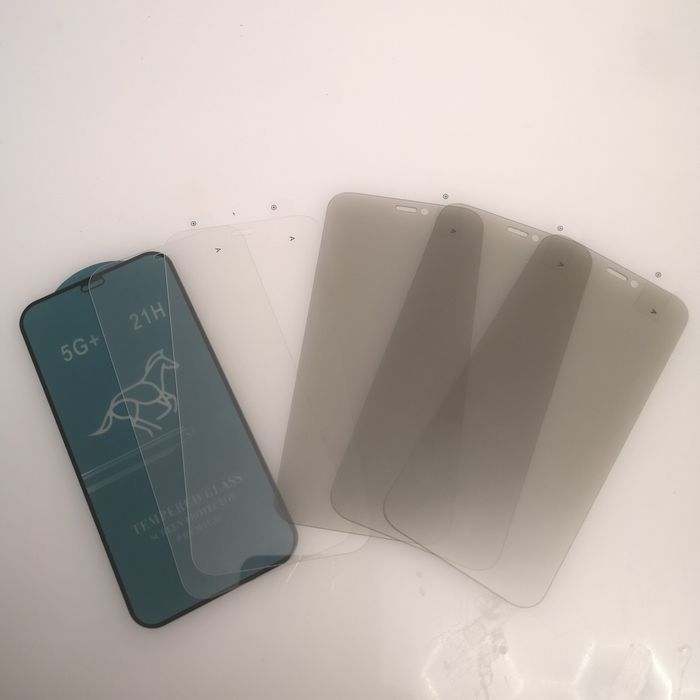 6 Folii din sticla pentru IPhone 12 mini 3 transparente și 3privacy