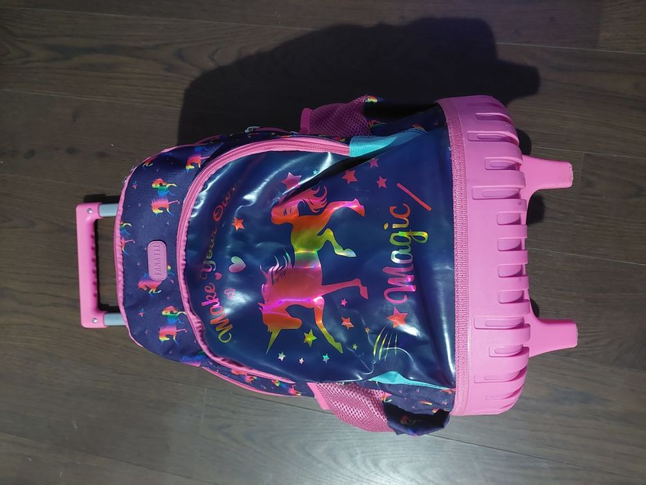 Ghiozdan pentru școală pe role.