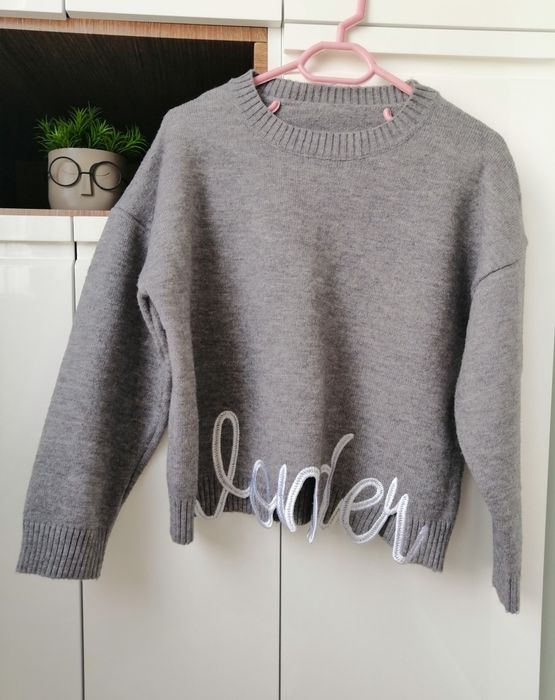 Pulover Gri Oversize
