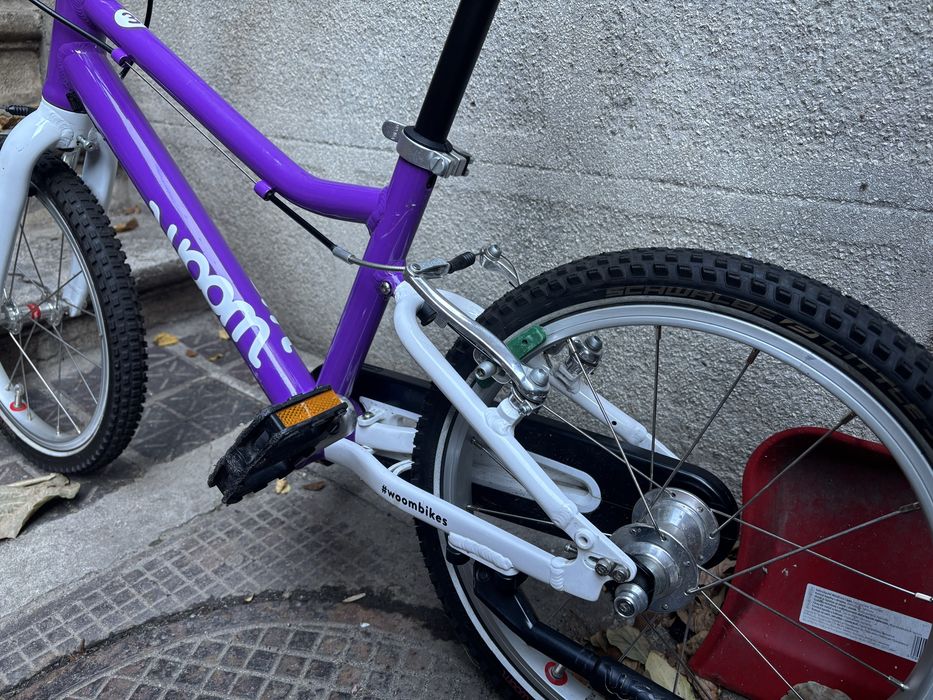 Bicicleta copii WOOM 3, mov, stare buna