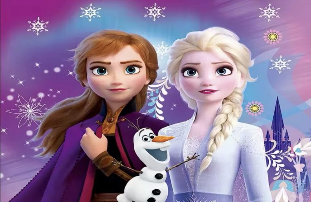 Тапет / фон за рожден ден на тема Disney Frozen Анна и Елза
