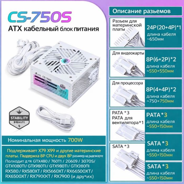 В продаже блоки питания chieftec на 700W
