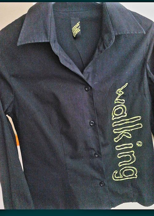 Нова БГ черна външна риза  Размер М. Малко стреч материя