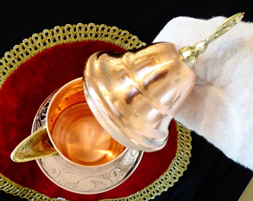 Медна чаша,медна кана,меден чайник,чиста червена мед.