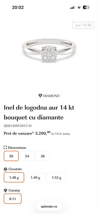 Inel aur alb 14k