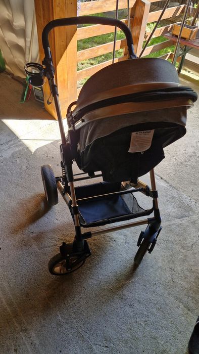 Carucior copii 3 in 1 Wonderbb, reversibil, scoica, suspensii, negru-g