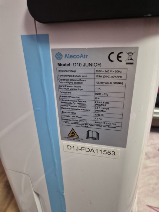 Vand deumidificator alecoair junior D10