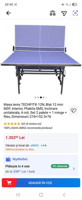Masa de tenis de interior TECHFIT T12N