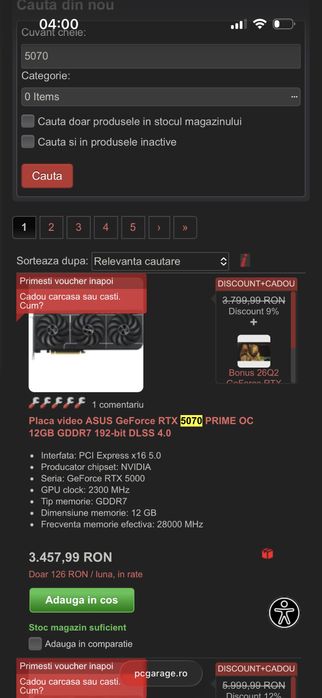 Pc Gaming High END garantie ,7800x3d, CL 30 RAM, 5070 Asus, Sursa ATX 3.1
