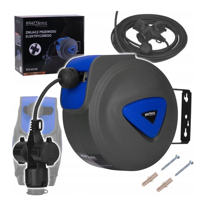 Cablu electric prelungitor cu tambur retractabil automat, 10m, 3 x 1.5