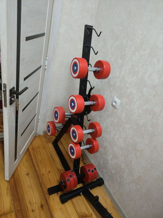 Гантели резиновые Капитан Америка