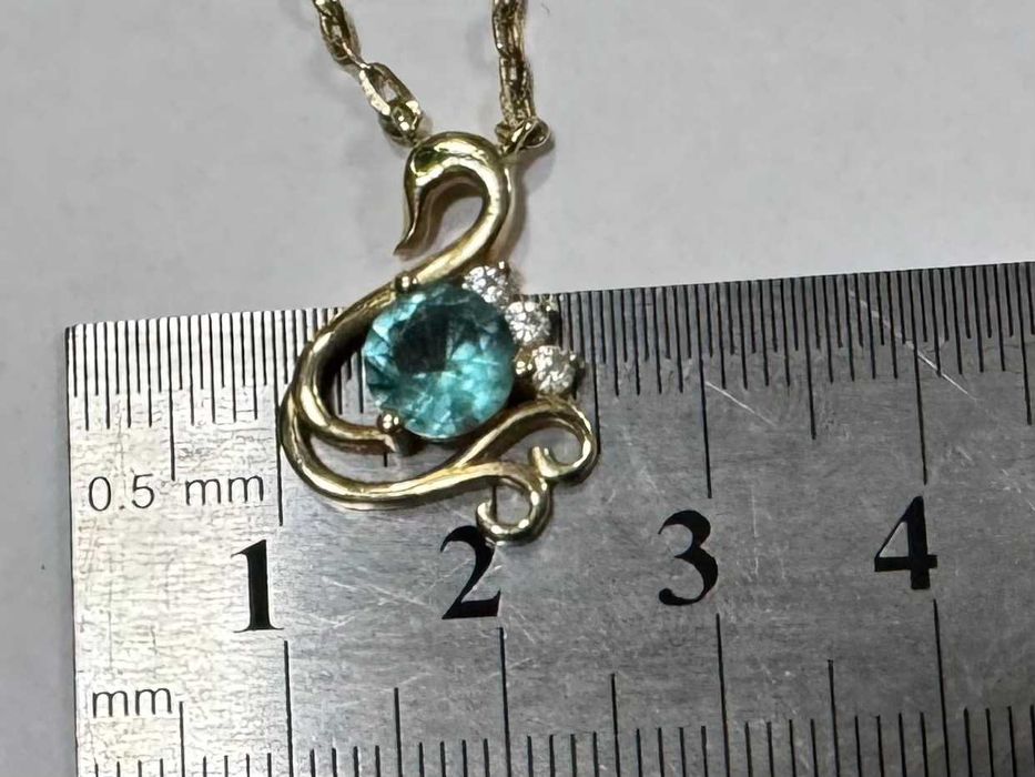 Златен синджир с висулка лебед  14K 585/ 5.19 гр – Italy