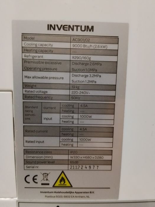 Мобилен климатик INVENTUM AC 701