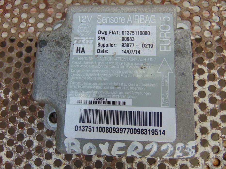 Modul airbag Citroen Jumper Fiat Ducato Peugeot Boxer cod 1375110080 01393755080
