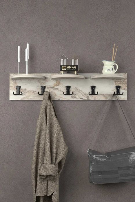 Дървена закачалка за стена - 5 цвята / Стенна закачалка