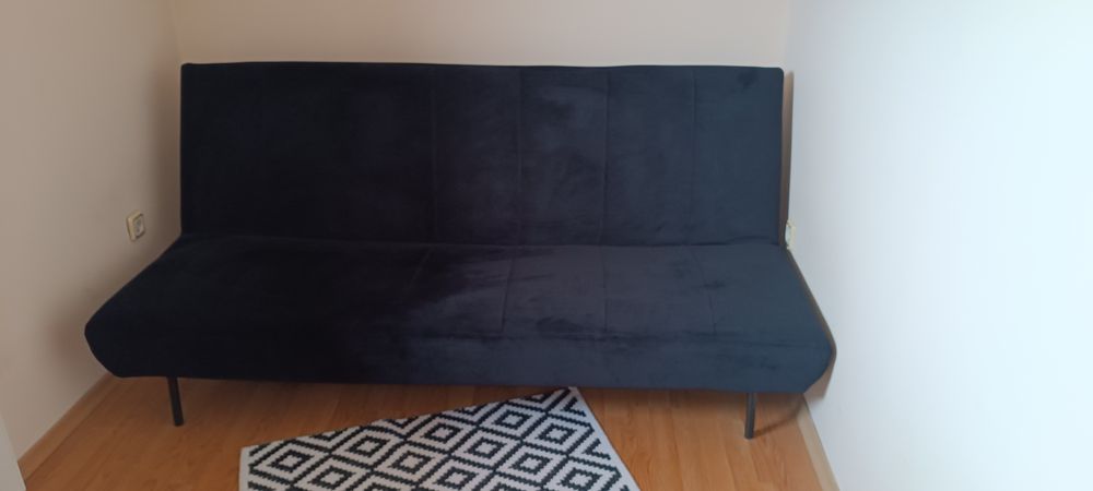 Диван клик-клак черен 110х190 см