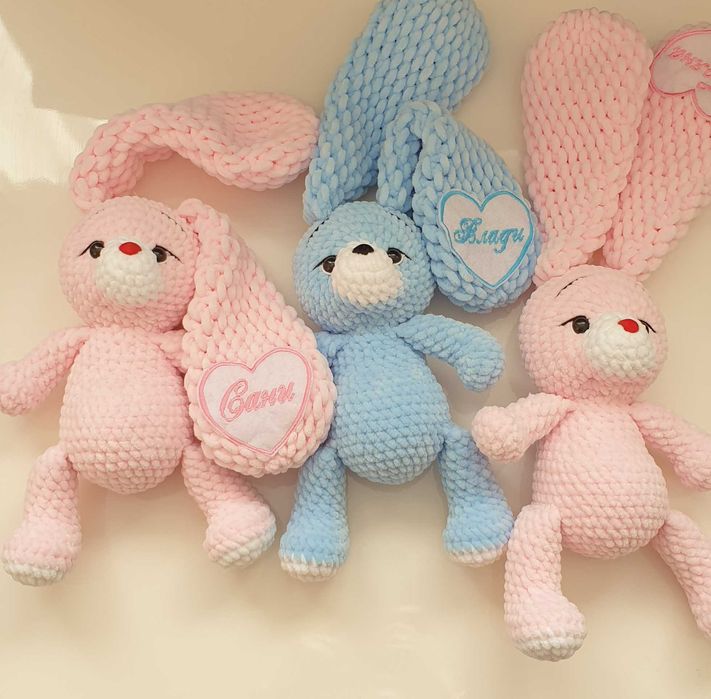 Декративно зайче  с бродирано име