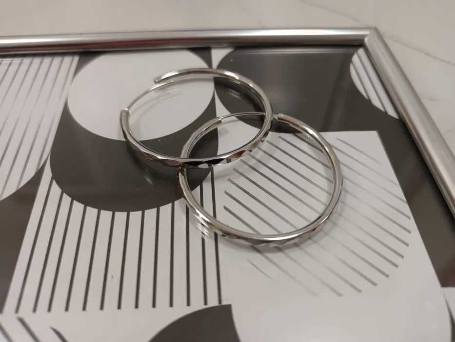 Сребърни обеци, кръгли обици 4см