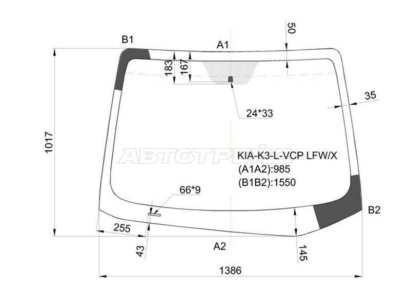 Стекло лобовое Kia Cerato