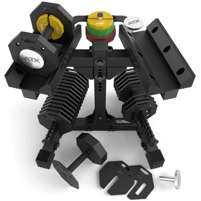 Регулируеми Дъмбели със Стойка ATX® Octa Dumbbells – 2 х 36 кг, Чифт Гири