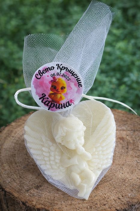 Подаръци за гости ангел ръчна изработка, гипс или сапун, кръщене сватба погача юбилей бал