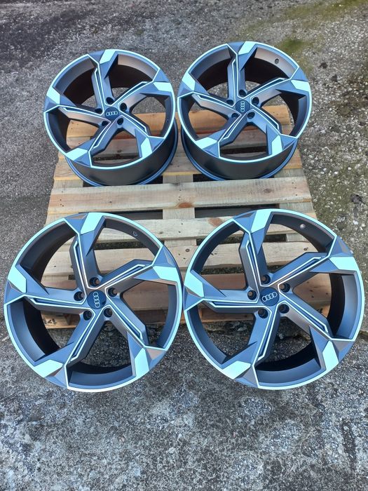 18"AUDI Rotor26 Matt Gunmetal Polish 8Ж ет30 A5 A6 A7 A8 Q3 Q5 Q7 Нови