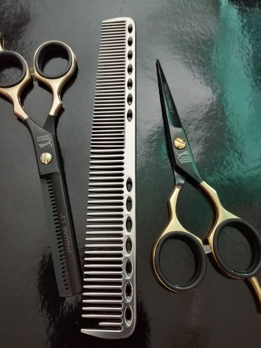 set foarfeci profesionale jaguar tuns filat pieptăn 5