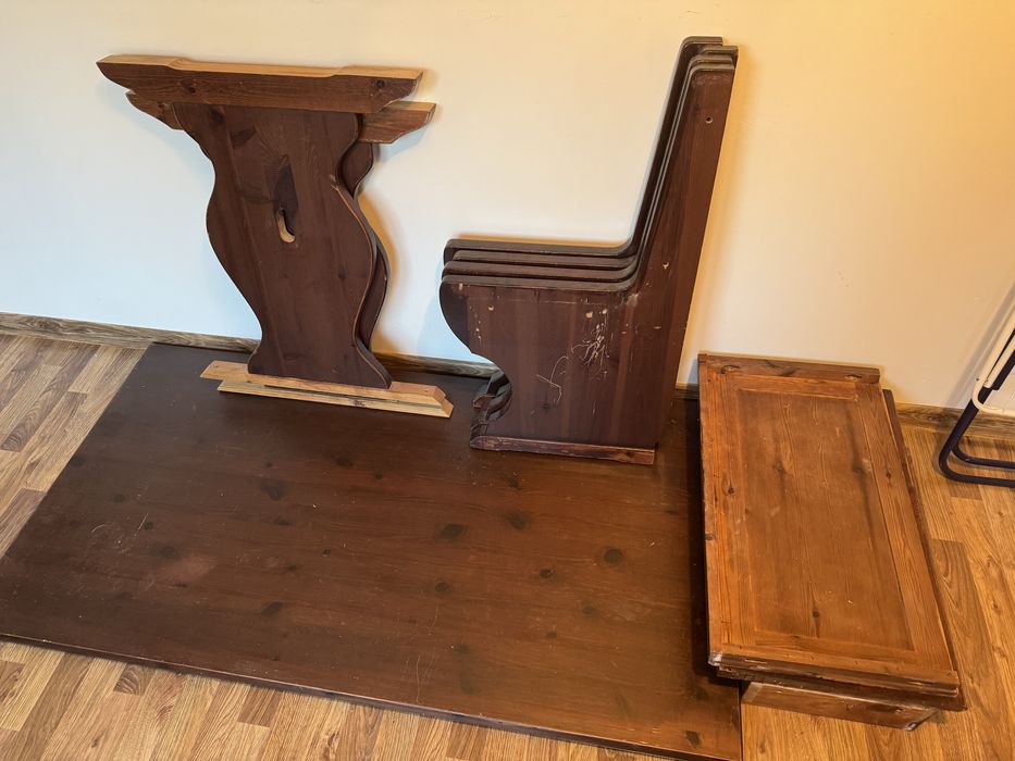 Masa lemn masiv cu coltar 165x110