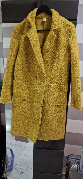 Дамско палто цвят горчица - универсален размер