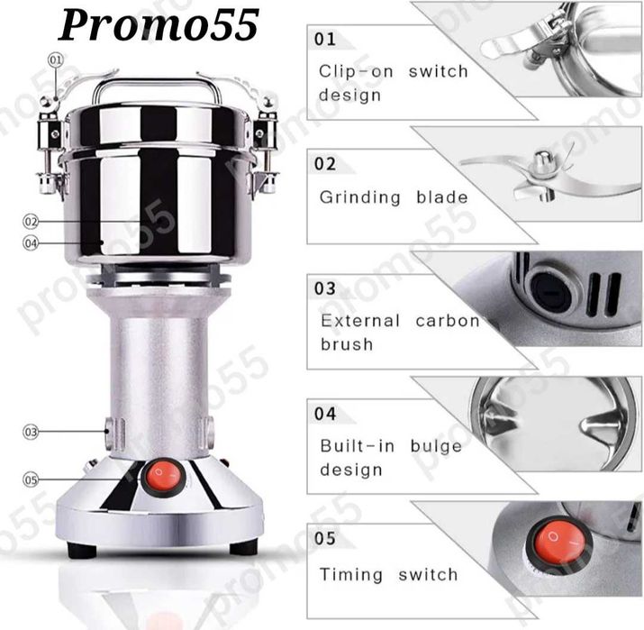 ПРОМОЦИЯ! Професионална Кухненска Мелничка за Зърнени Продукти 1000W