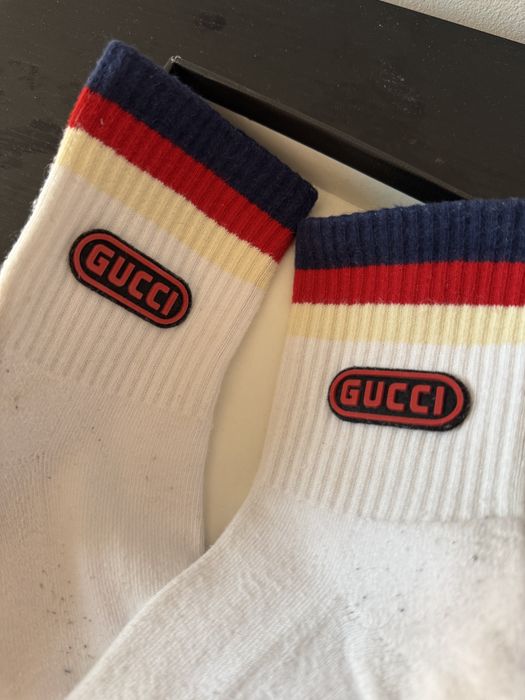 Șosete Gucci Alb / Bleumarin / Roșu
