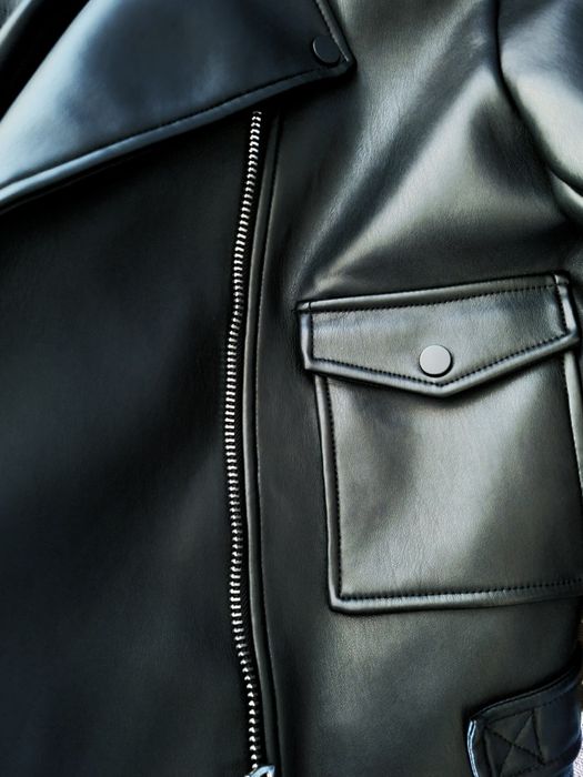 Geaca Biker River Island cu eticheta