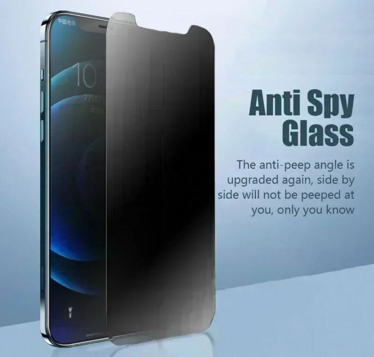 iPhone 16,15,14 всички модели стъклен протектор Прайвъси черен нови