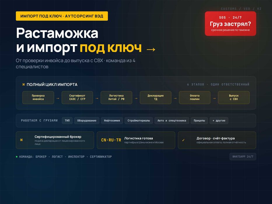 Таможенный брокер белые грузы и АВТО (СБГТС  кнопка SOS, ЭПТС)