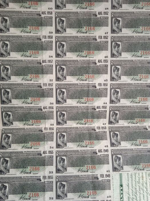 $500 Dolar Aur 1929 Romania Titlu de Stat Obligatiune neincasata la purtator cu cupoane dobanda