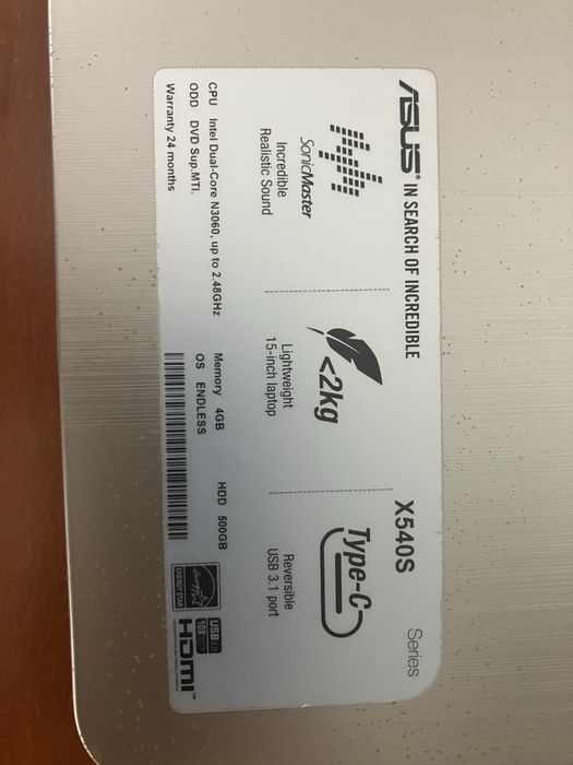 Vand urgent laptop asus X540S