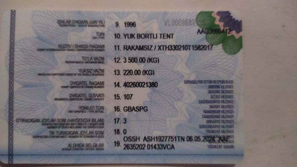 Gazel 3metr  1996 yil