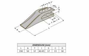 Dinti de cupa miniexcavatoare