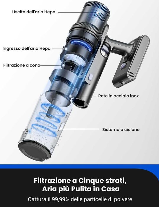 Вертикална прахосмукачка с моп за мокро почистване Proscenic P11