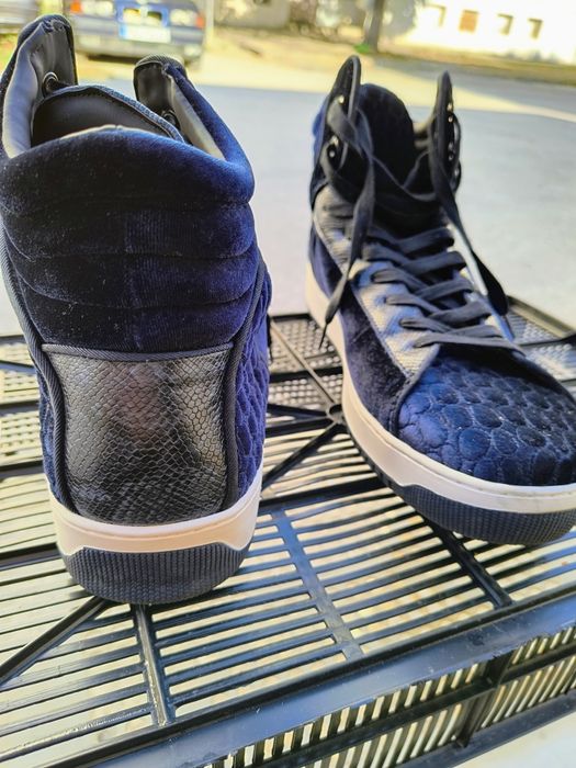 Нови боти ZARA кожа и набук, тъмно синьо