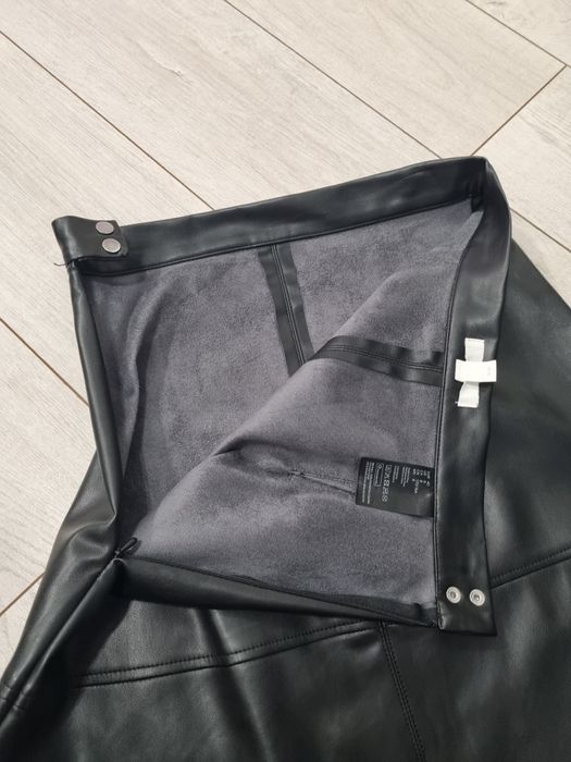 Fusta midi imitatie piele H&M