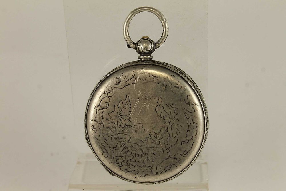 19 Век Швейцарски Джобен Сребърен Цилиндър С Ключе