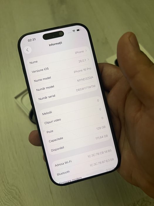 Iphone 16 Pro Black Titanium impecabil la cutie