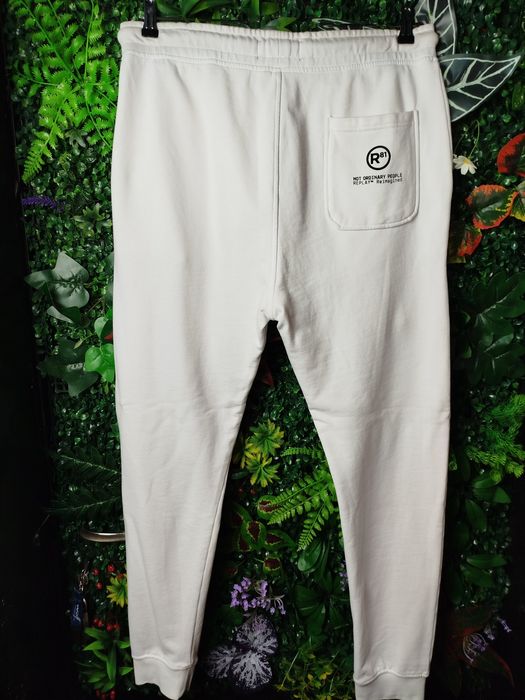 Оригинално мъжко долнище Replay L ново бяло анцуг реплей