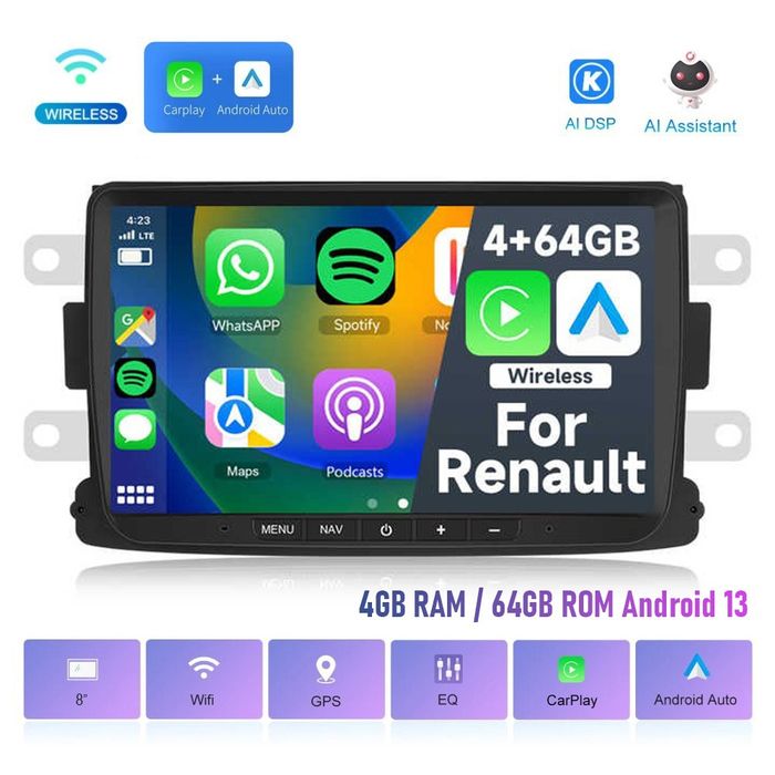 Navigatie Android Dacia Logan, Duster, Spring, Lodgy, Sandero, Captur