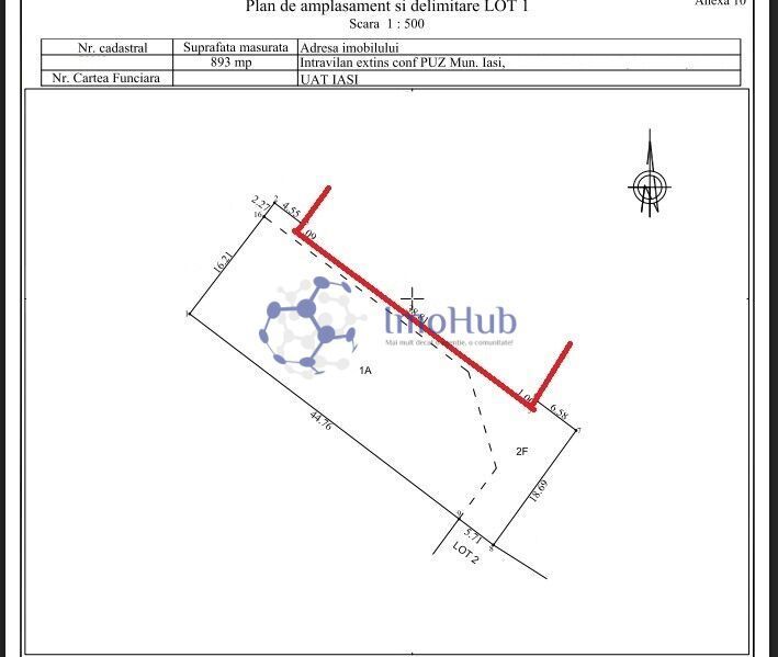 Teren Copou, 1660 mp, Fundac Ursulea, plan drept