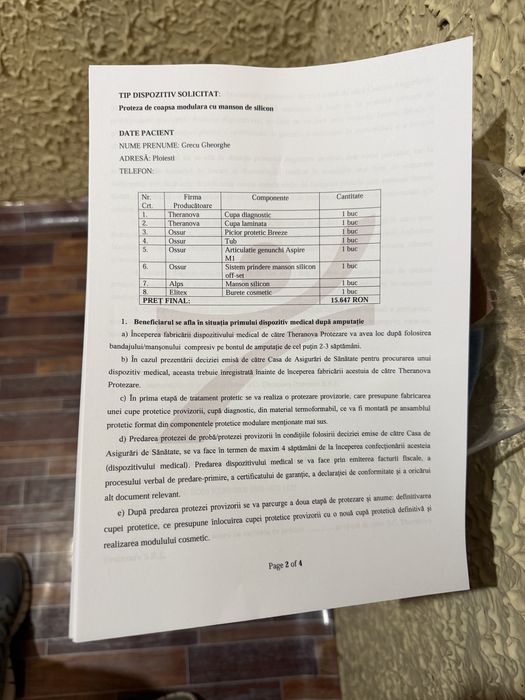 Proteză de coapsă modulară ÖSSUR Aspire M1 – Stare Excelentă