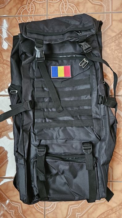 Rucsac Militar Tactic /80 l Verde Camuflaj, Negru,Multifuncțional, Drumeti,Nou