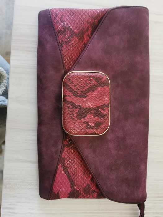 Чанта-плик Бордо и принт