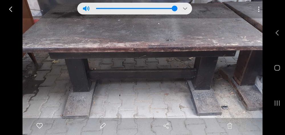 дървена маса за двор дебелина 4см.